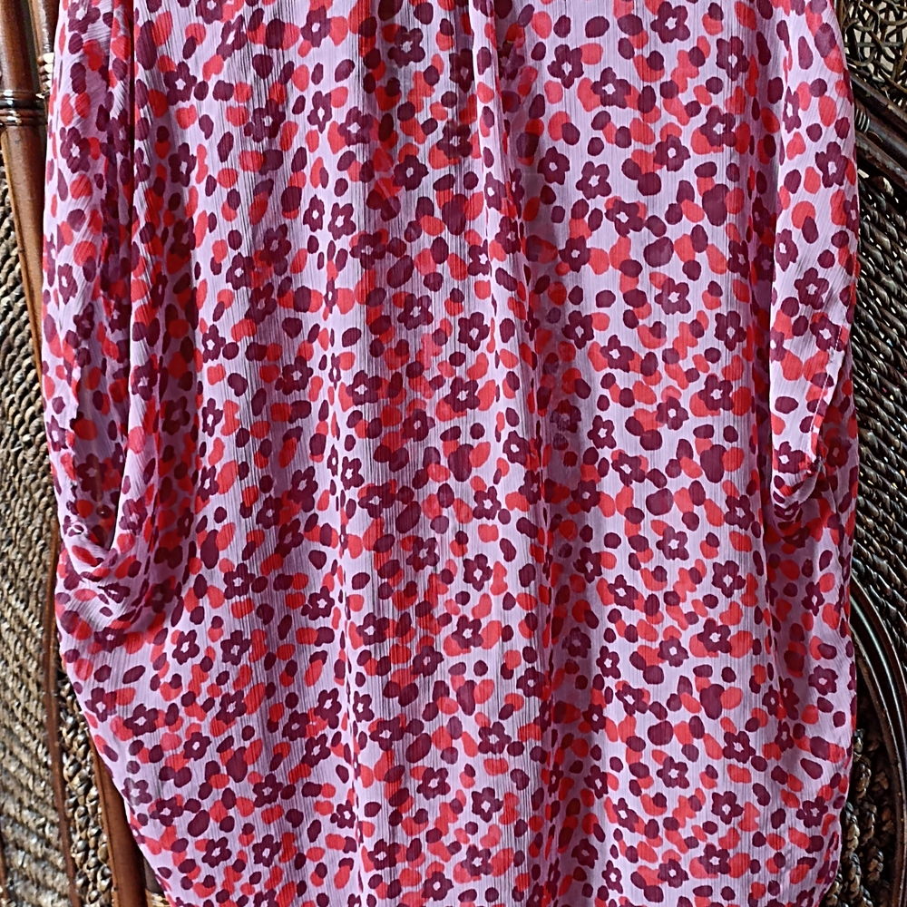 LOGO by Lori Goldstein Floral Sleeveless Blouse - Red and Pink